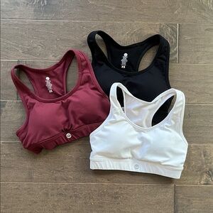 Senita Sports Bra Set - Black, White, Burgundy XS